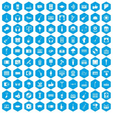 100 karaoke simgeleri mavi ayarla