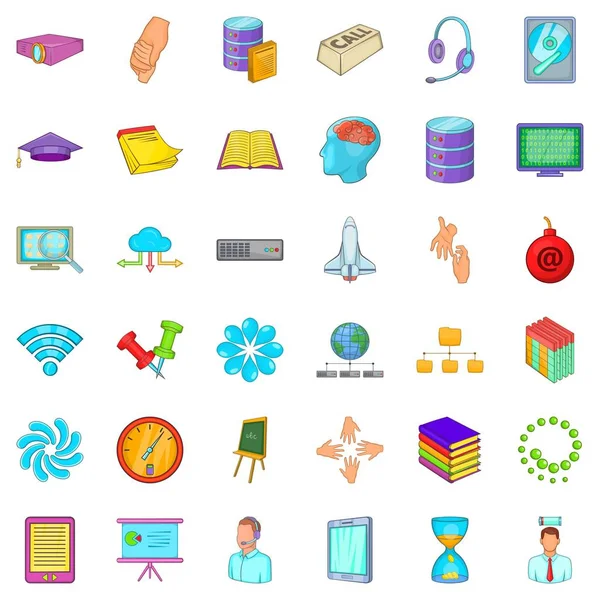 İş salonu simgeler ayarla, tarzı çizgi film