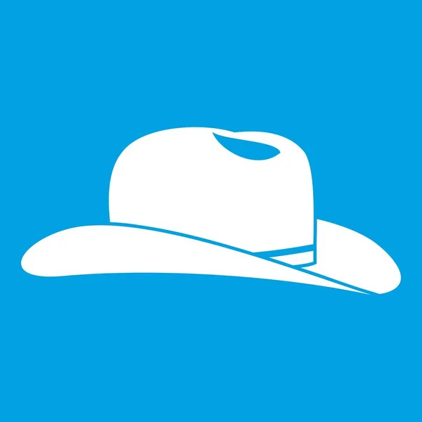 Kovbojský klobouk ikona bílé — Stockový vektor