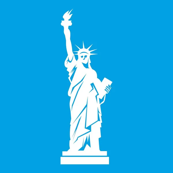 Statue of liberty icon white — Stock Vector