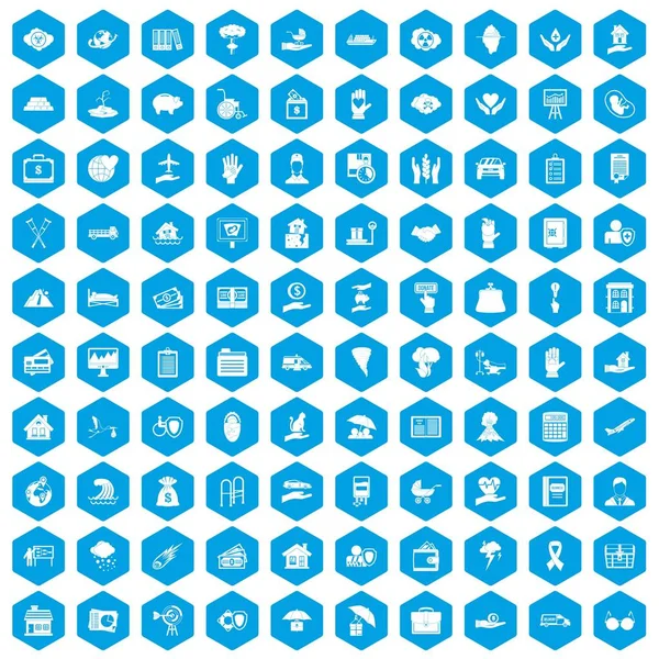 100 sigorta simgeleri mavi ayarla