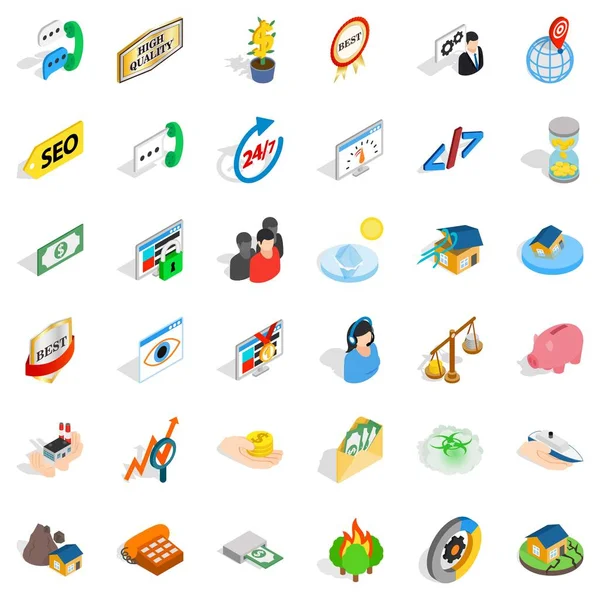 Telefon simgeleri sette, izometrik stil ara