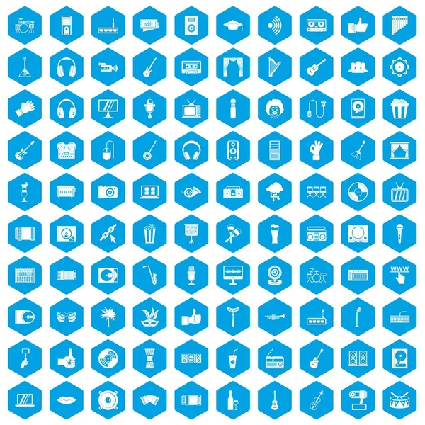 100 karaoke simgeleri mavi ayarla