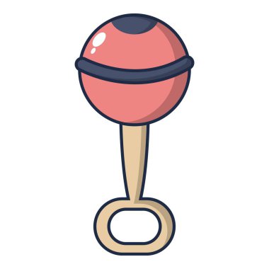 Bebek çıngırak ikonu, çizgi film tarzı