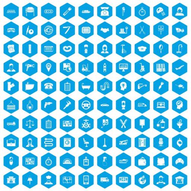 100 simgeleri mavi ayarla iş