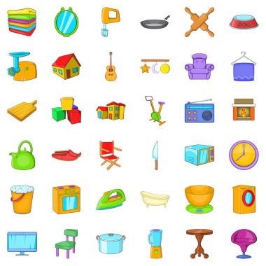 Kapalı Icons set, karikatür tarzı