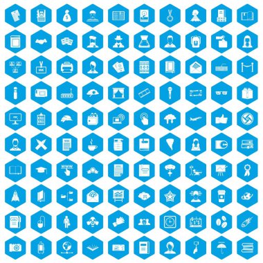 100 yazar simgeleri mavi ayarla