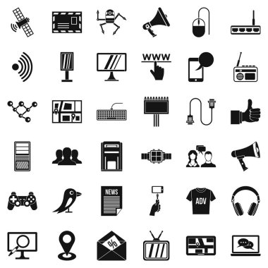 Medya Icons set, basit tarzı