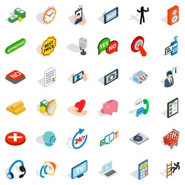 Bilgi Icons set, izometrik stili