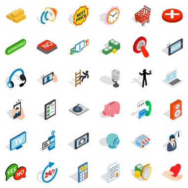 Topluluk Icons set, izometrik stili