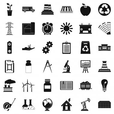 Büyük şirket Icons set, basit tarzı