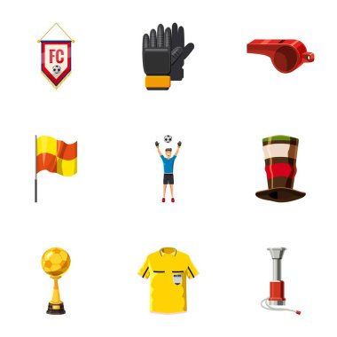 Futbol Turnuvası Icons set, karikatür tarzı