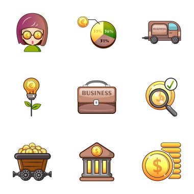 Banka Icons set, karikatür tarzı