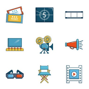 Sinema Icons set, karikatür tarzı
