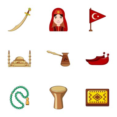 Türkiye Icons set, karikatür tarzı