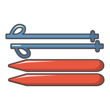 Kayak ve sopa simgesi, karikatür tarzı