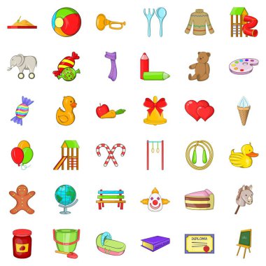 Çocuk Icons set, karikatür tarzı