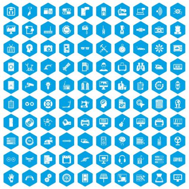 100 ayarlar simgeleri mavi ayarla