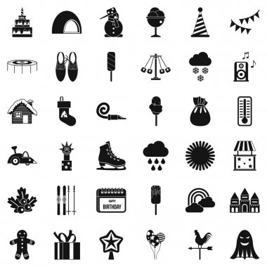 Güzel bir parti Icons set, basit tarzı