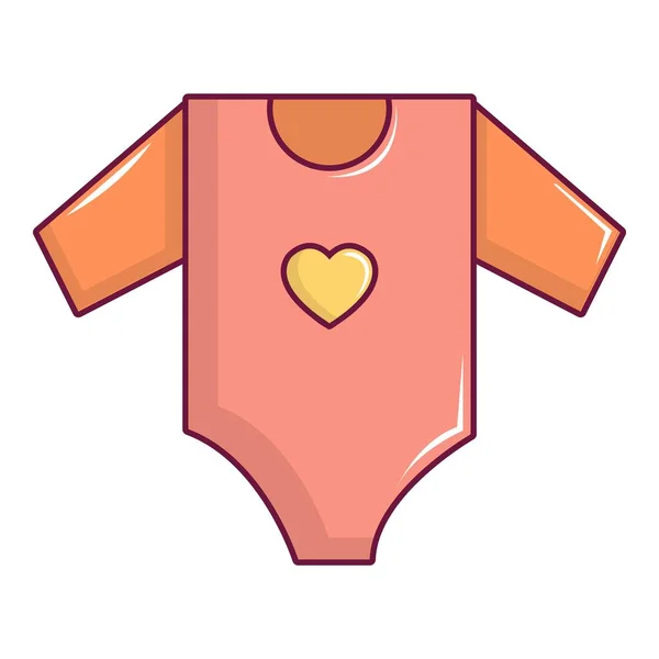 Baby Mädchen Kleidung Ikone, Cartoon-Stil — Stockvektor