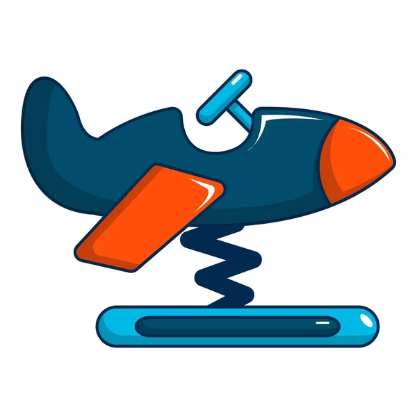 Hračka letadlo ikona, kreslený styl — Stockový vektor