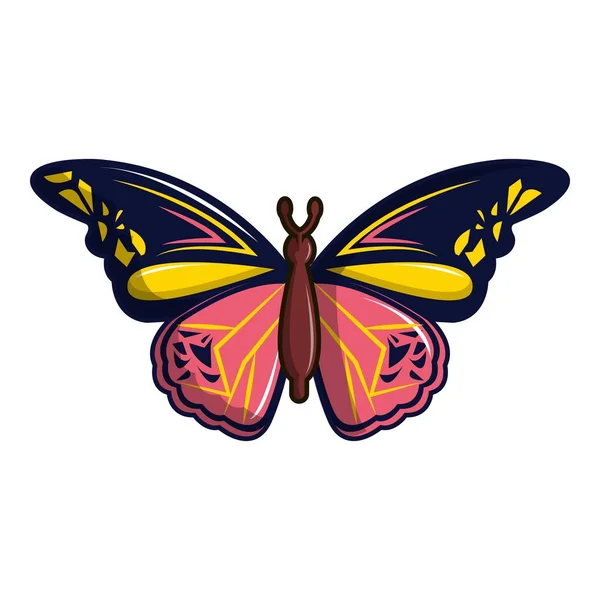 Ícone de borboleta vagueada, estilo cartoon — Vetor de Stock