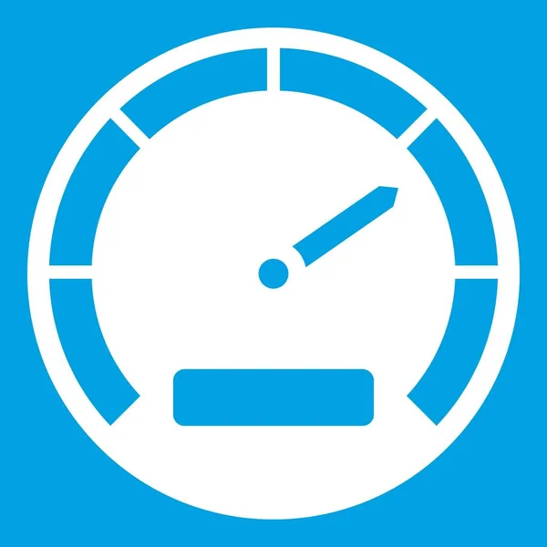 Speedometer icon white — Stock Vector