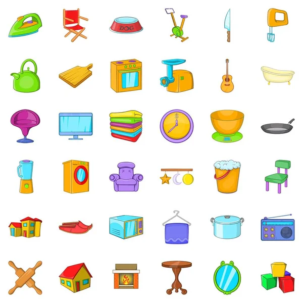 Ev Icons set, karikatür tarzı