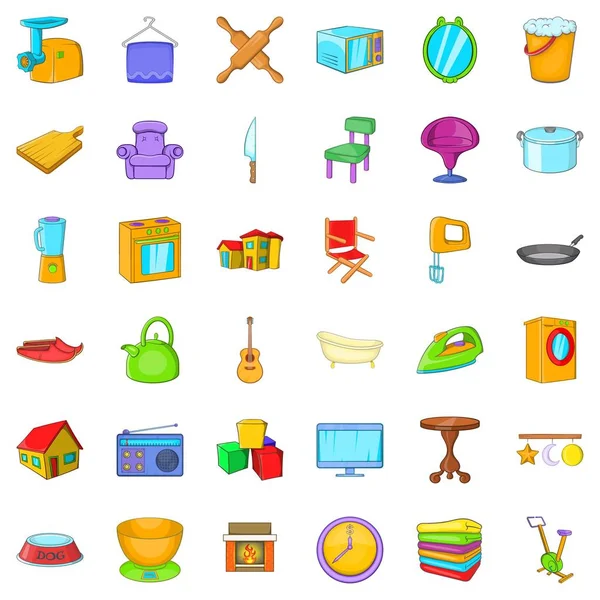 İyi ev Icons set, karikatür tarzı