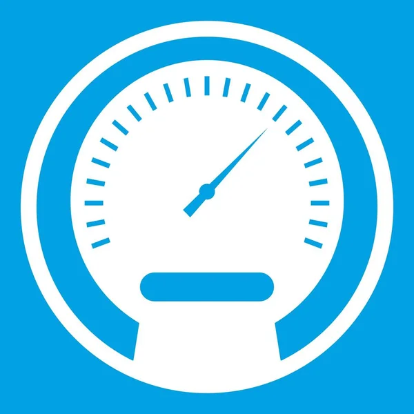 Snelheidsmeter pictogram wit — Stockvector