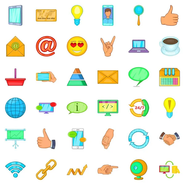 İletişim Icons set, karikatür tarzı