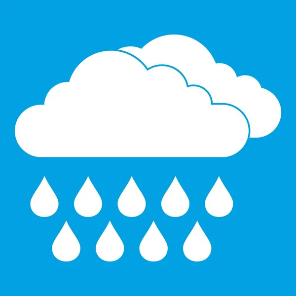 Cloud and rain icon white — Stock Vector