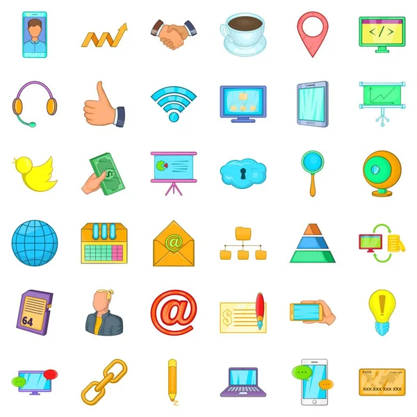 Şirket Icons set, karikatür tarzı