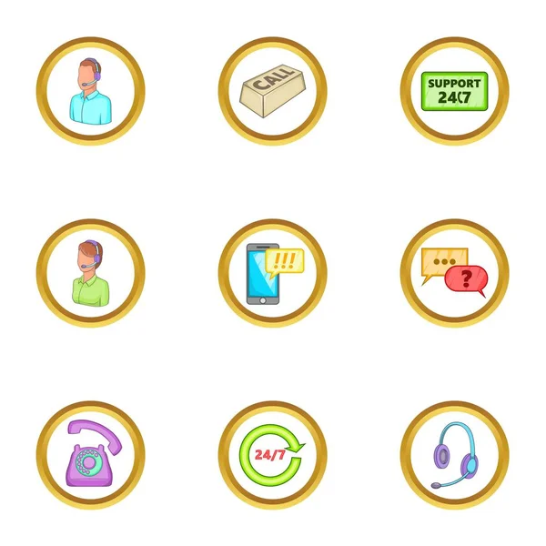 Destek Icons set, karikatür tarzı