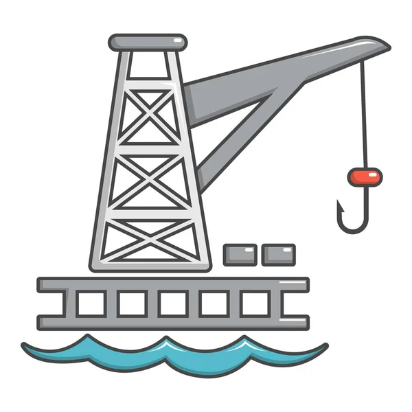 Ref. Crane port icon, cartoon style — стоковый вектор