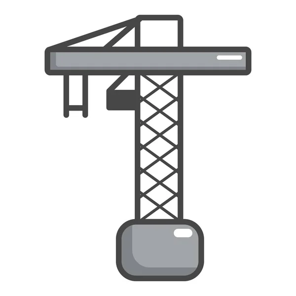 Construction crane icon, cartoon style — Stock Vector