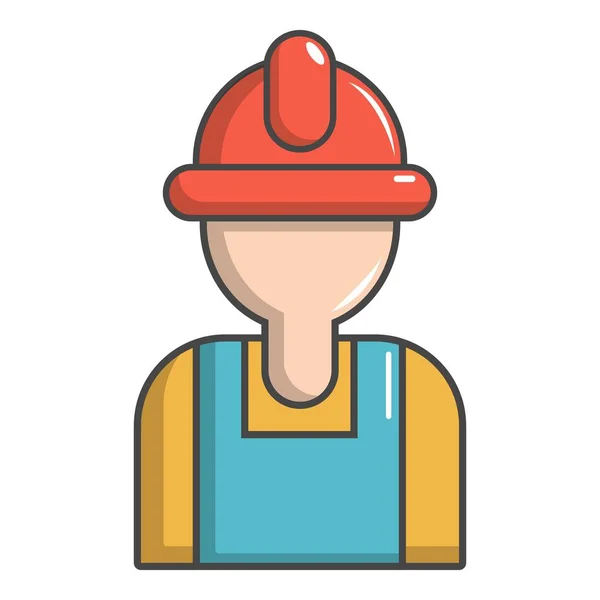 Icono de trabajador de la construcción, estilo de dibujos animados — Archivo Imágenes Vectoriales