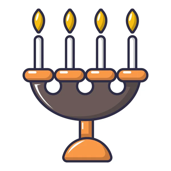 Candelabro icono de vela, estilo de dibujos animados — Archivo Imágenes Vectoriales