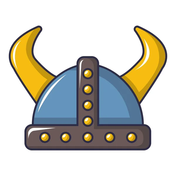 Švédský viking helma ikona, kreslený styl — Stockový vektor