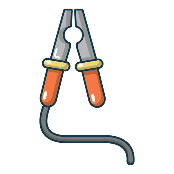 Icono de cable de puente de batería de coche, estilo de dibujos animados — Vector de stock