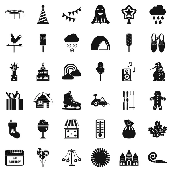 Çocukların atlıkarınca Icons set, basit tarzı