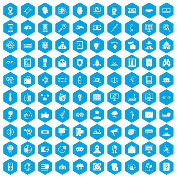 100 güvenlik simgeleri mavi ayarla