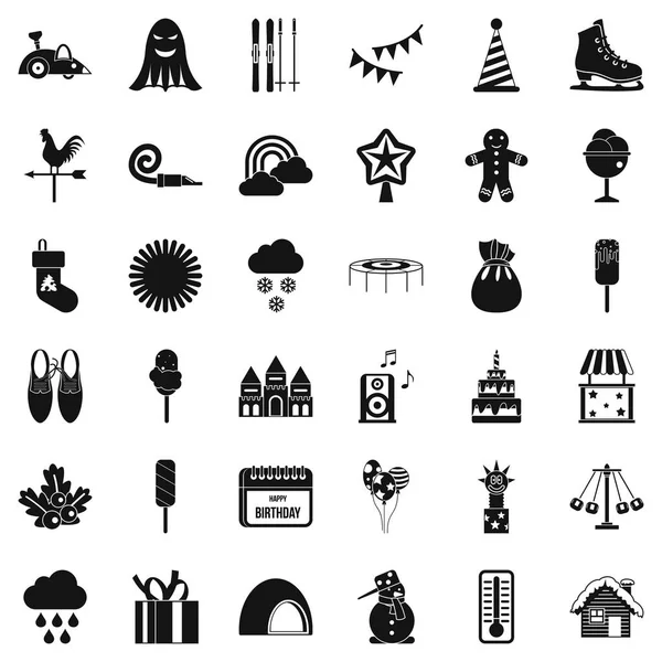 Çocuk kutlama Icons set, basit tarzı