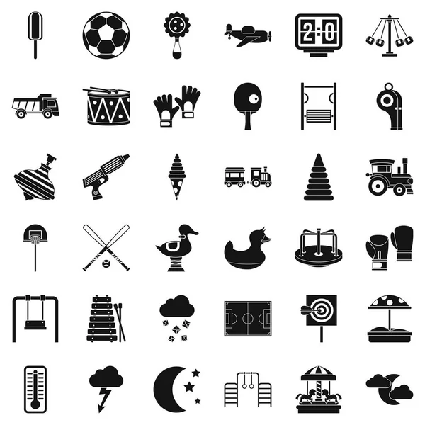 Küçük Bahçesi Icons set, basit tarzı