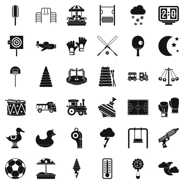 Büyük Bahçesi Icons set, basit tarzı