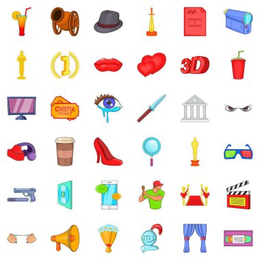 Sinema Icons set, karikatür tarzı