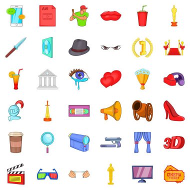 Komedi Icons set, karikatür tarzı