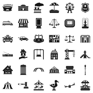 Şehir öğe simgeler kümesi, basit tarzı