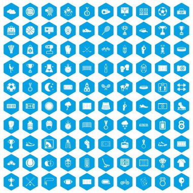 100 Stadyumu simgeleri mavi ayarla