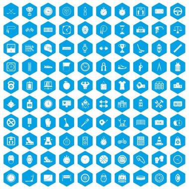 100 kronometre simgeleri mavi ayarla